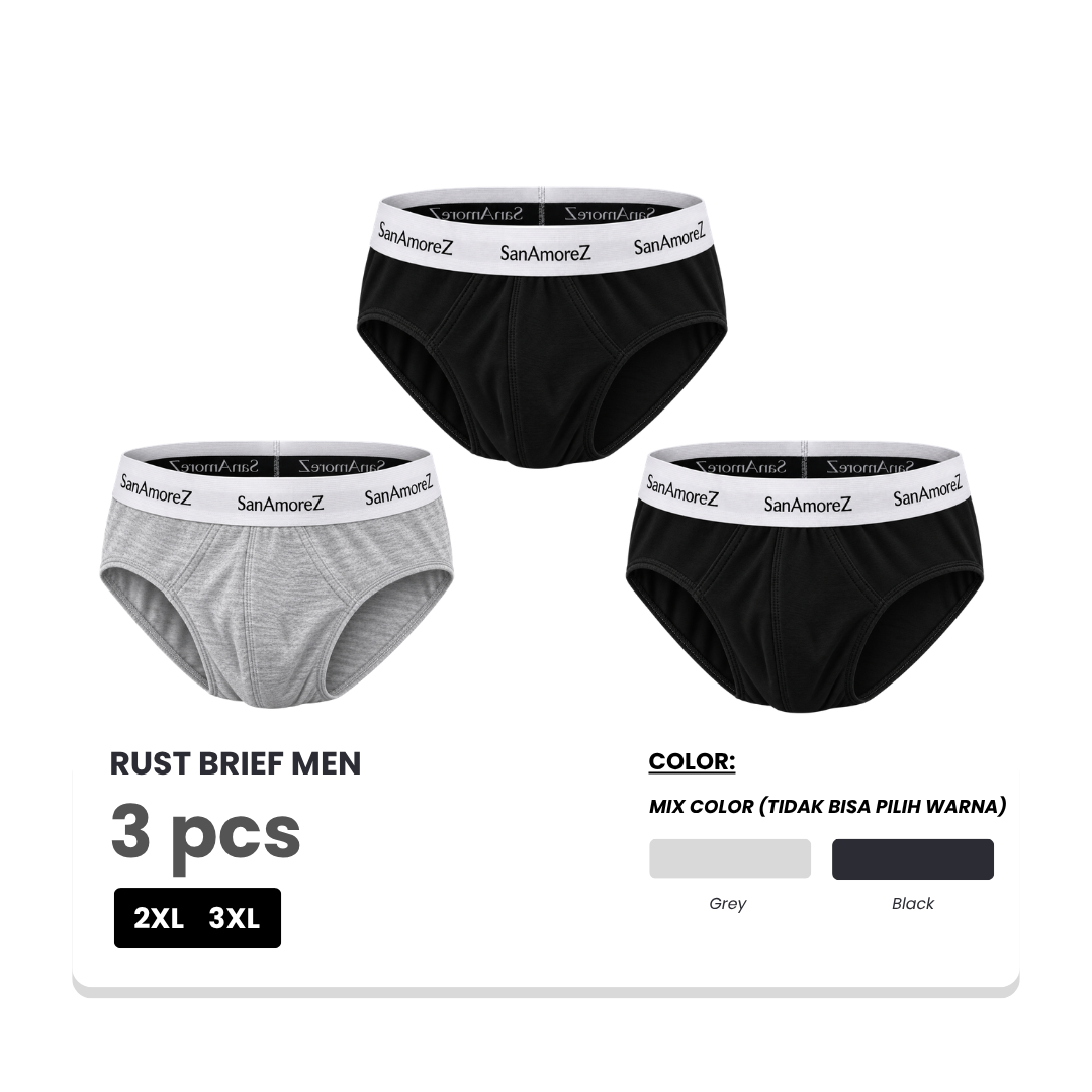 RUST Boxer Brief BIG Sizes 3 Pcs
