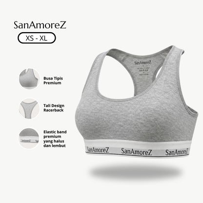 Jenny Bra Olahraga Busa Tipis Katun