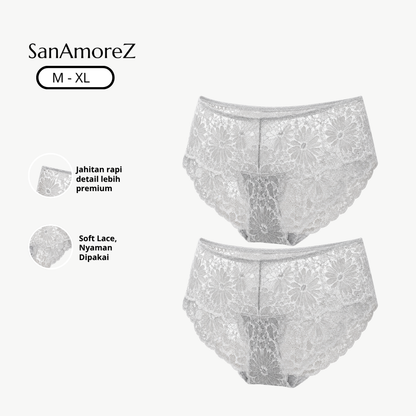 Olivia Boyshort  Celana Dalam Renda Wanita 2 Pcs