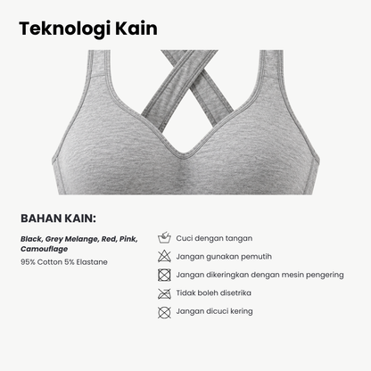 Acacia Bra Olahraga Busa Tipis Katun