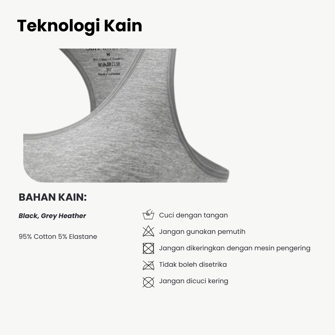 Jenny Bra Olahraga Busa Tipis Katun