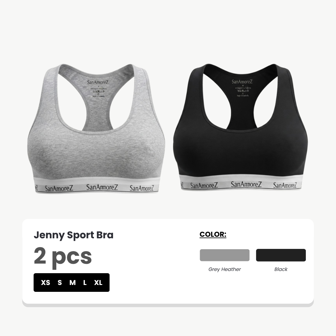 Jenny Bra Olahraga Busa Tipis Katun