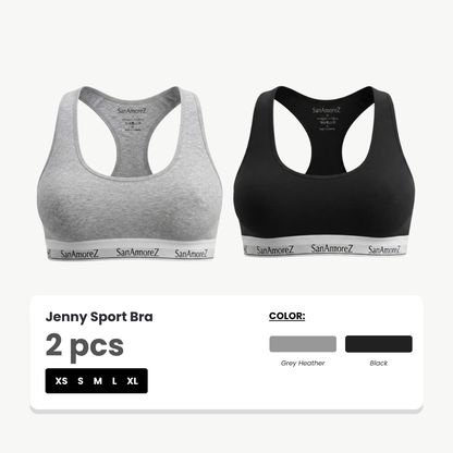 Jenny Bra Olahraga Busa Tipis Katun