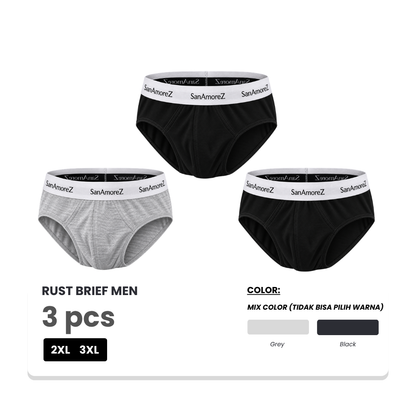 RUST Boxer Brief BIG Sizes 3 Pcs