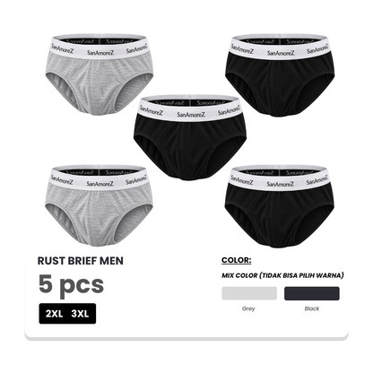 RUST Boxer Brief BIG Sizes 5 Pcs